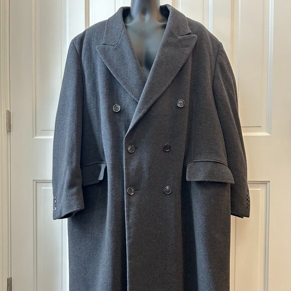 CHAPS double-breasted Lambswool Overcoat 52R - Picture 3 of 8